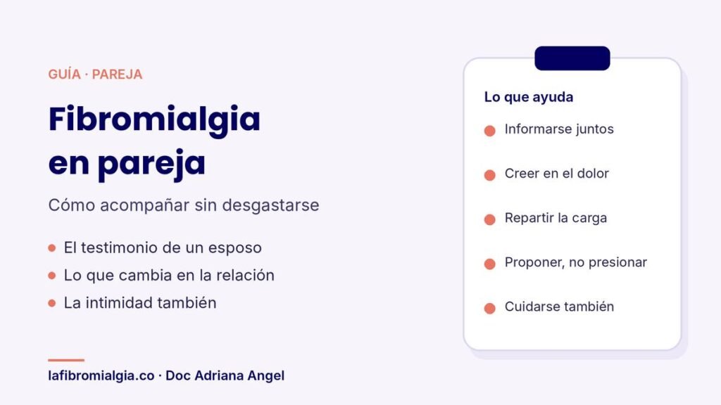 Guía de la Doc Adriana Angel sobre cómo acompañar a la pareja con fibromialgia sin desgastarse