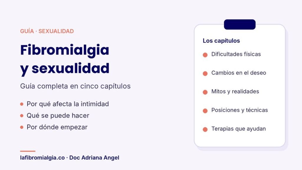 Guía de la Doc Adriana Angel sobre fibromialgia y sexualidad, en cinco capítulos