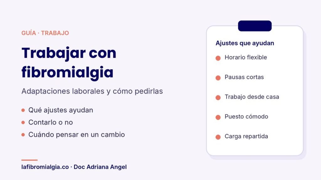 Guía de la Doc Adriana Angel sobre adaptaciones laborales para trabajar con fibromialgia
