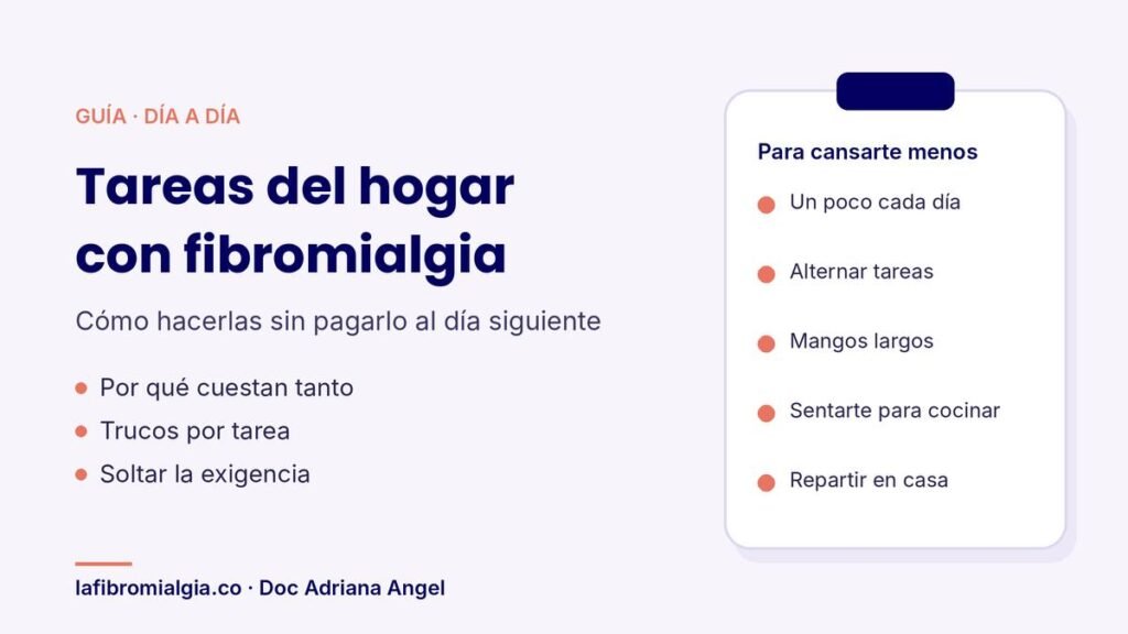 Guía de la Doc Adriana Angel con trucos para las tareas del hogar con fibromialgia